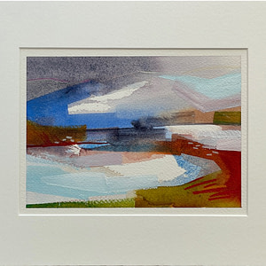 original abstract mixed media landscape painting from #100daysofborrowedcolour - day 021