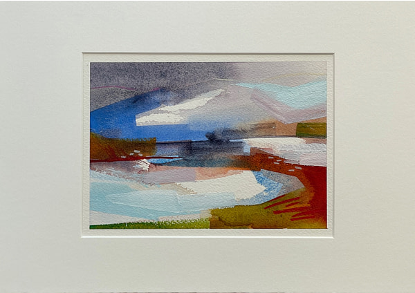 original abstract mixed media landscape painting from #100daysofborrowedcolour - day 021