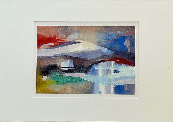 original abstract mixed media landscape painting from #100daysofborrowedcolour - day 022