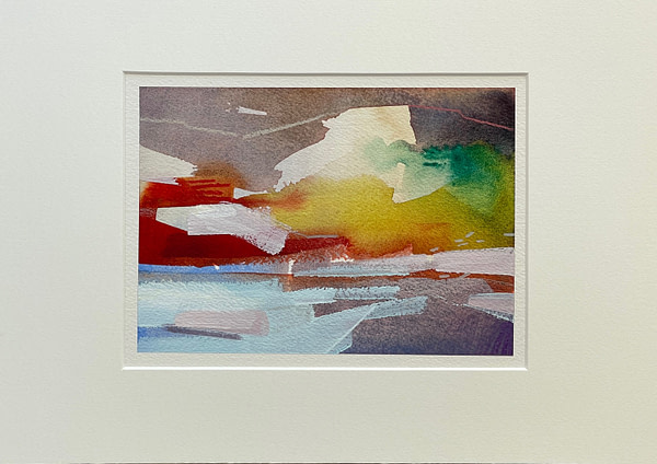 original abstract mixed media landscape painting from #100daysofborrowedcolour - day 023