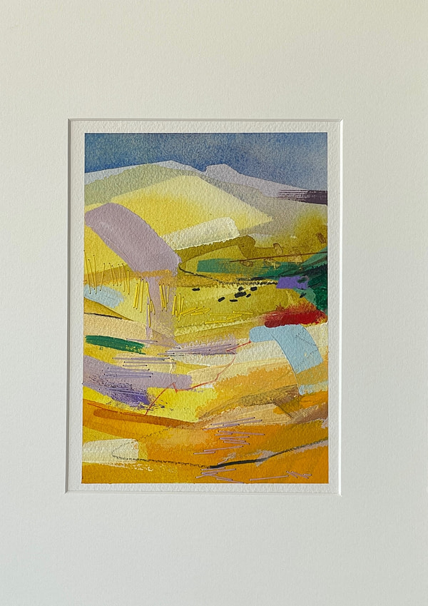 original abstract mixed media landscape painting from #100daysofborrowedcolour - day 017